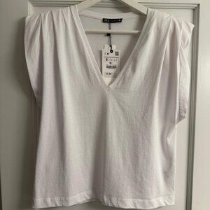 Zara White Women's T-Shirt Small BNWT